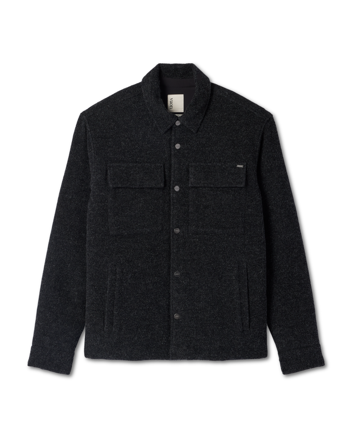 Men Vuori Plymouth Wool Shirt Jacket Dark Black Heather Jacket