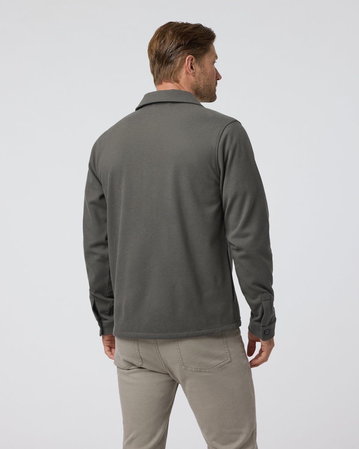 Men Vuori Beldon Shirt Jacket Knit Twill Oregano
