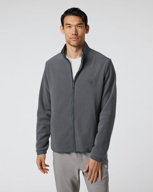 Men Vuori Aspen Full Zip Jacket Dark Pewter Fleece Jacket
