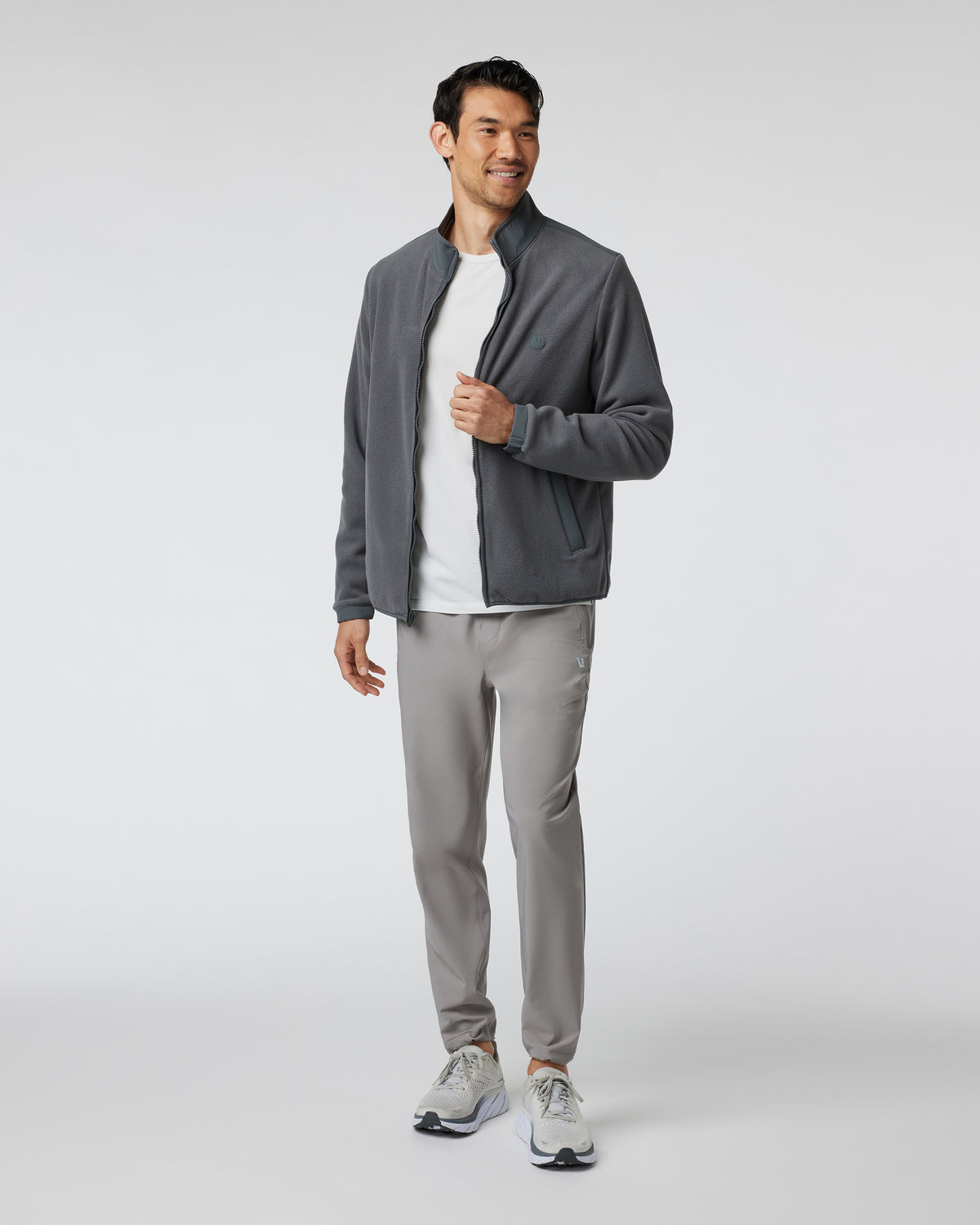 Men Vuori Aspen Full Zip Jacket Dark Pewter Fleece Jacket