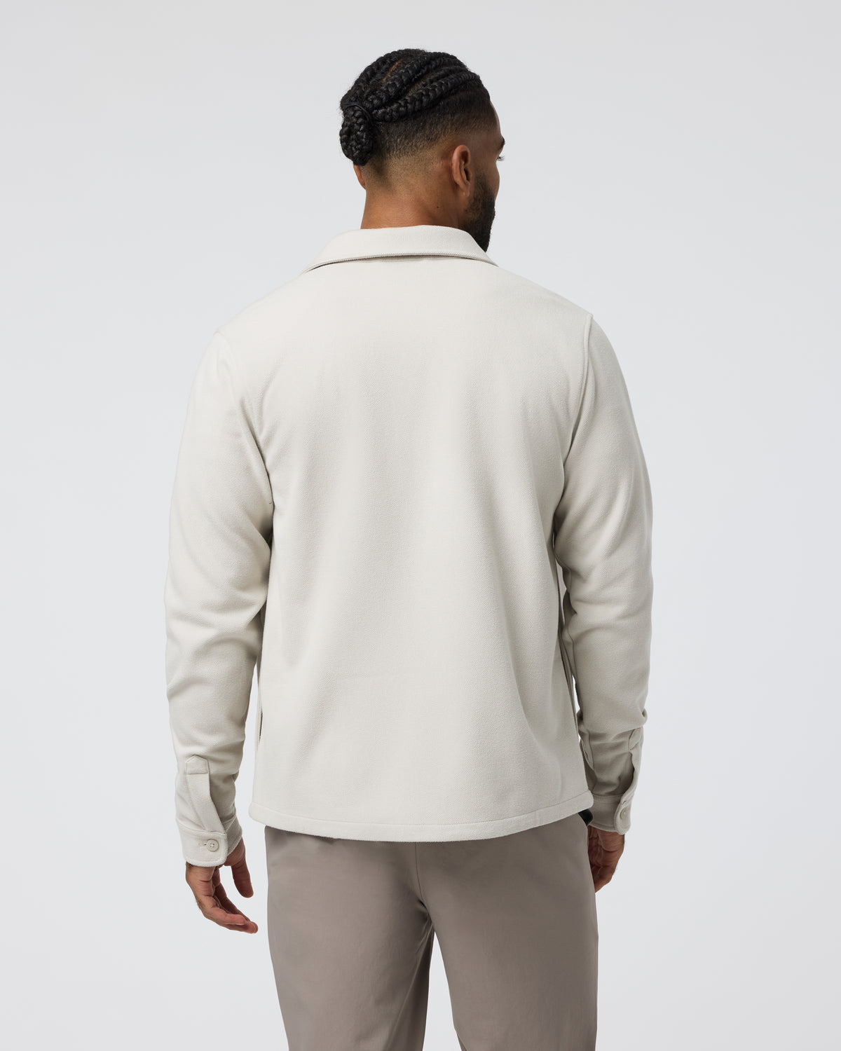 Men Vuori Beldon Shirt Jacket Knit Twill Oatmeal