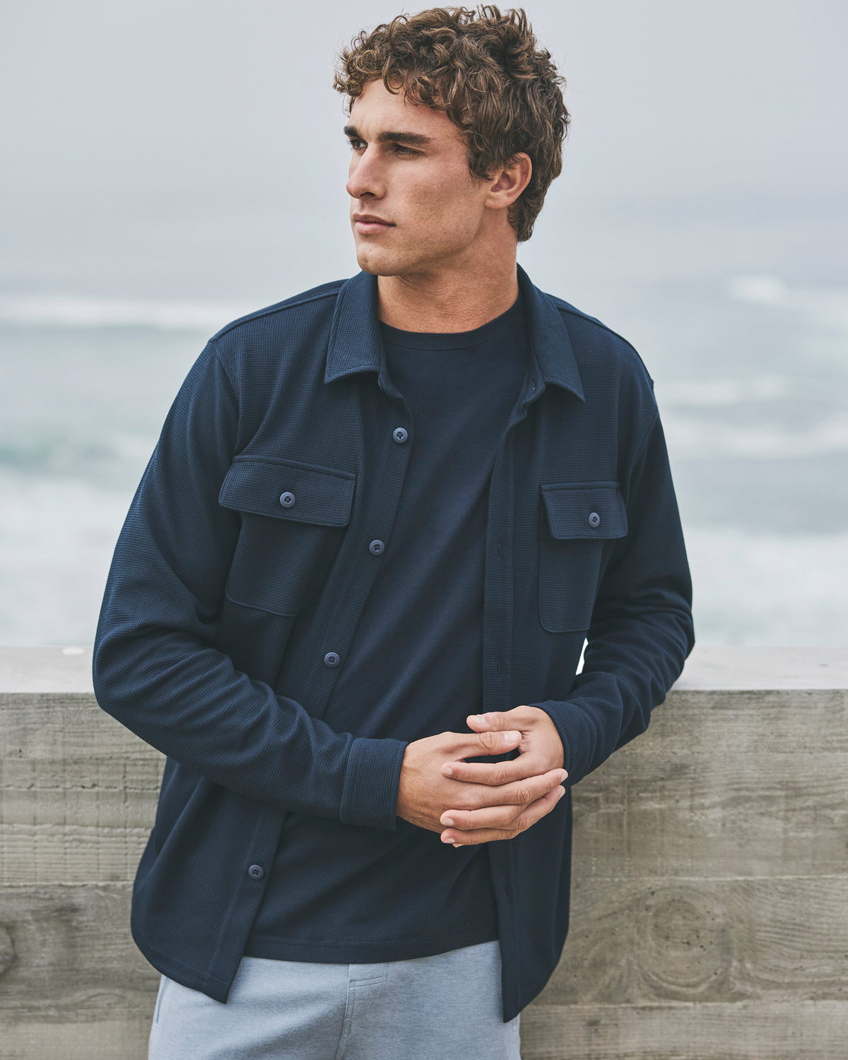 Men Vuori Waffle Shirt Jacket Ink