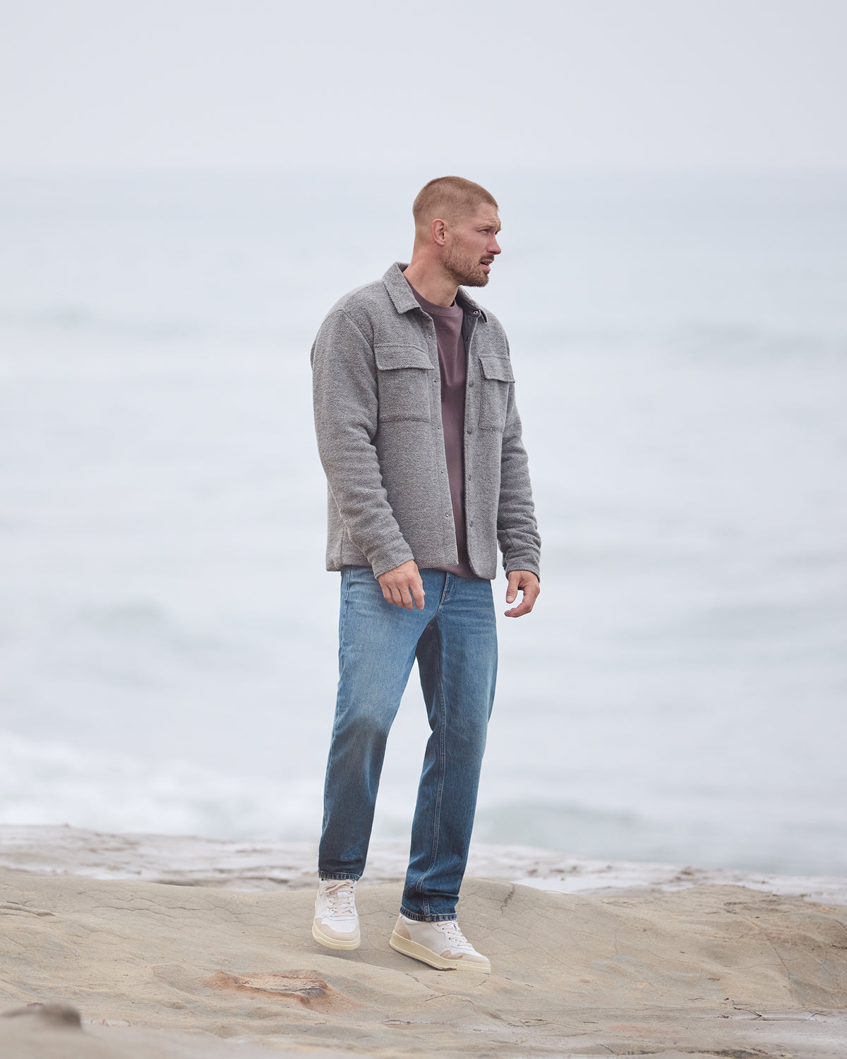 Men Vuori Plymouth Wool Shirt Jacket Men's Heather Grey Jacket