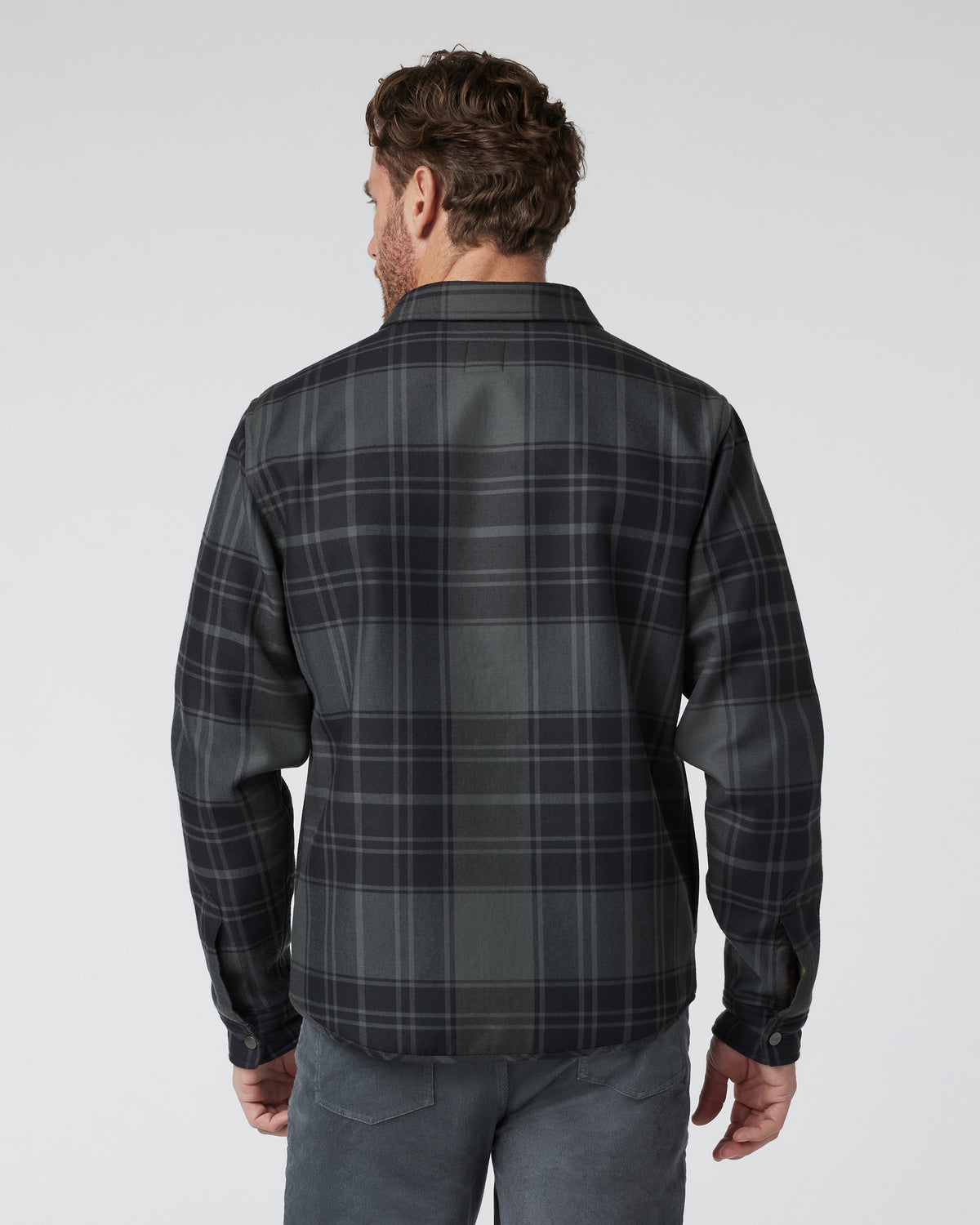 Men Vuori Coastside Shirt Jacket Men's Black Plaid Shirt