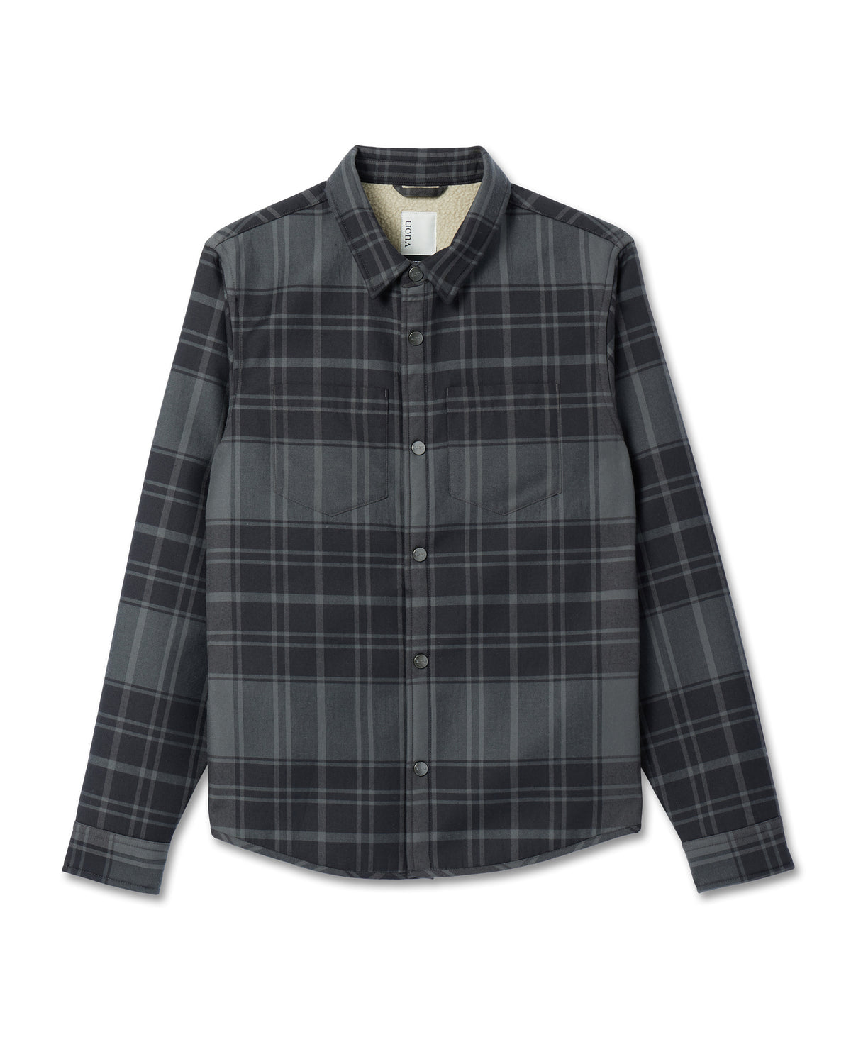 Men Vuori Coastside Shirt Jacket Men's Black Plaid Shirt