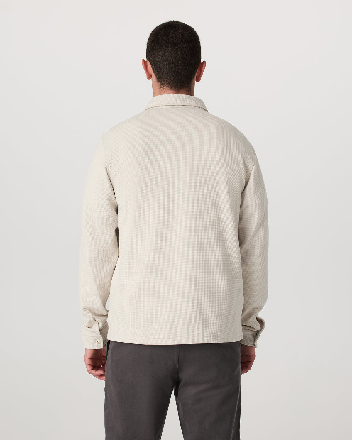 Men Vuori Waffle Shirt Jacket Men's Mushroom Waffle Knit Top