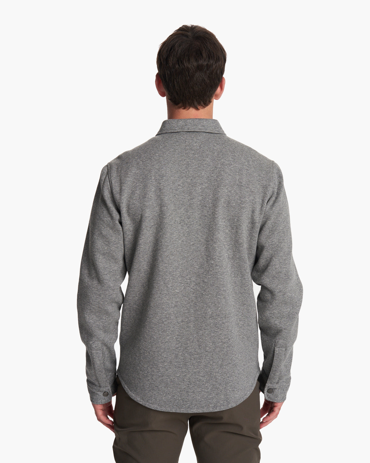 Men Vuori Del Mar Fleece Shirt Jacket Heather Grey Button Down
