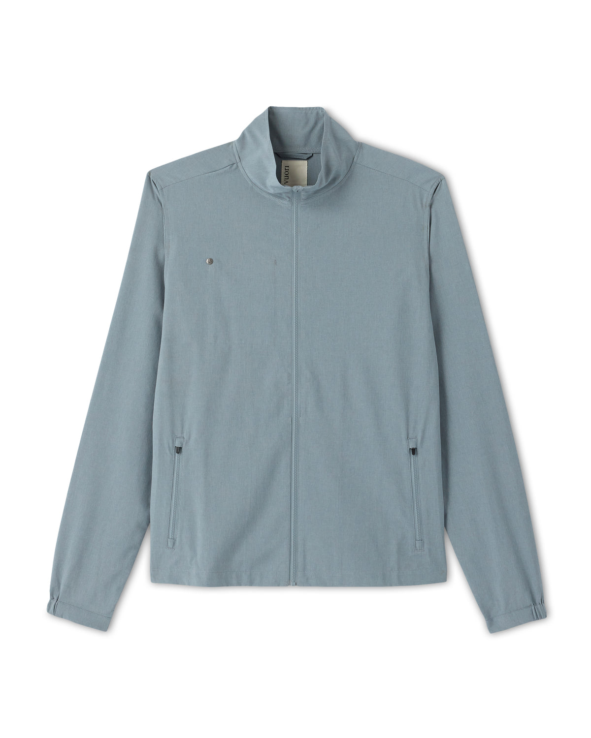 Men Vuori Venture Track Jacket Dusty Blue Linen Texture