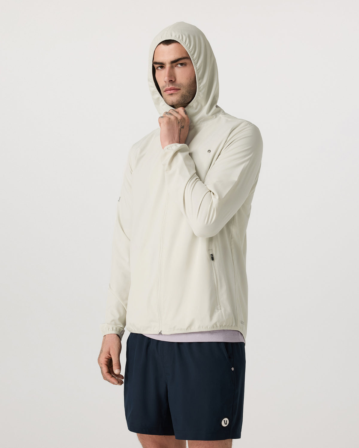 Men Vuori Outdoor Trainer Shell Men's Winter Grey Hooded Jacket