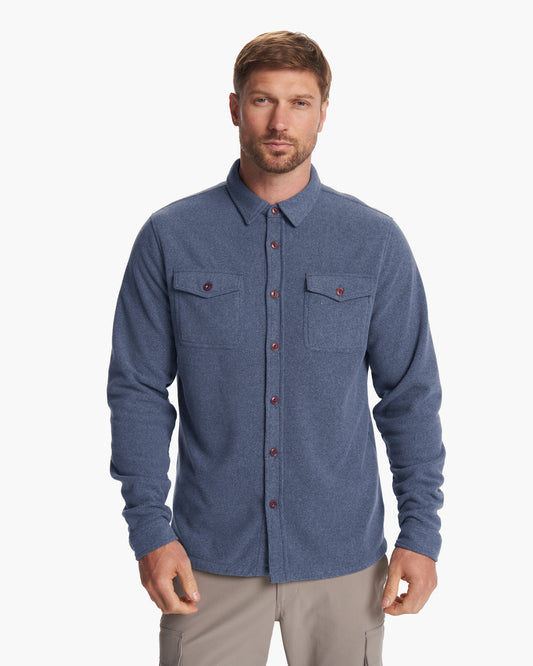 Men Vuori Aspen Shirt Jacket Azure Heather