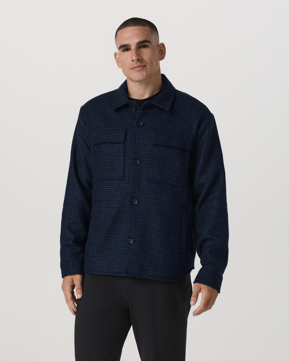 Men Vuori Ridge Natural Shirt Jacket Men's Navy Button-Up Jacket