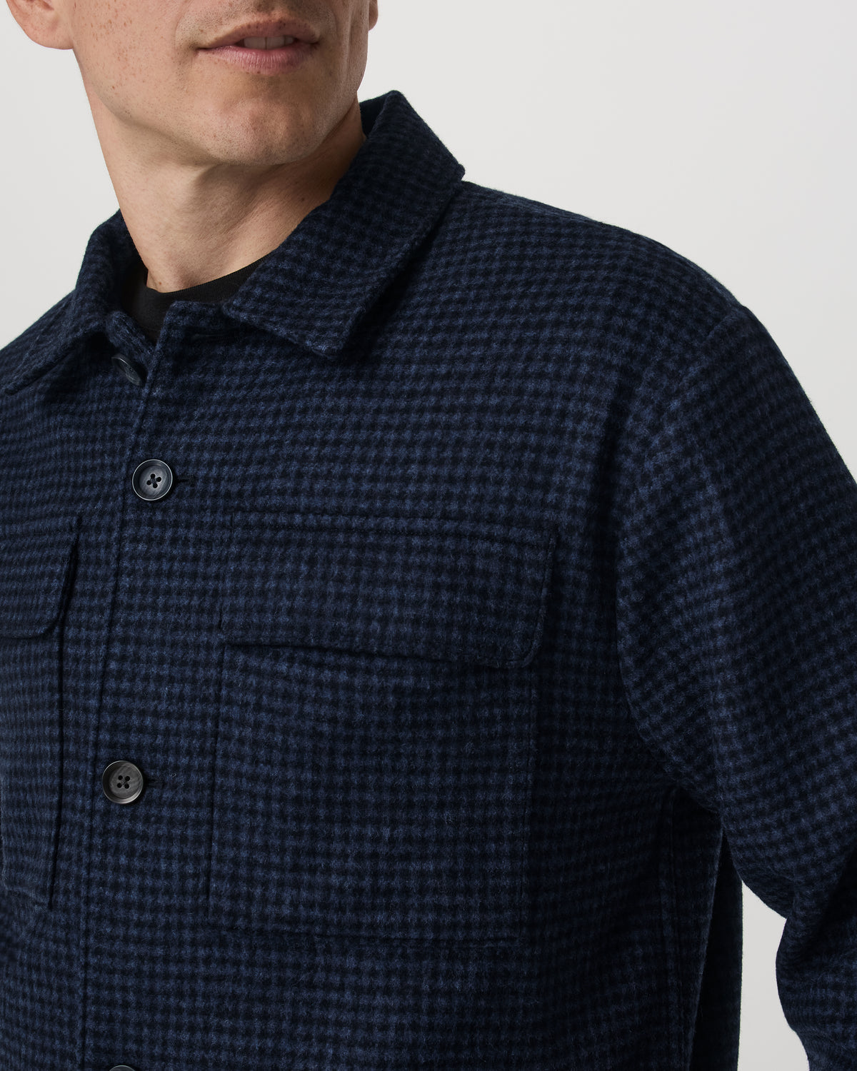 Men Vuori Ridge Natural Shirt Jacket Men's Navy Button-Up Jacket