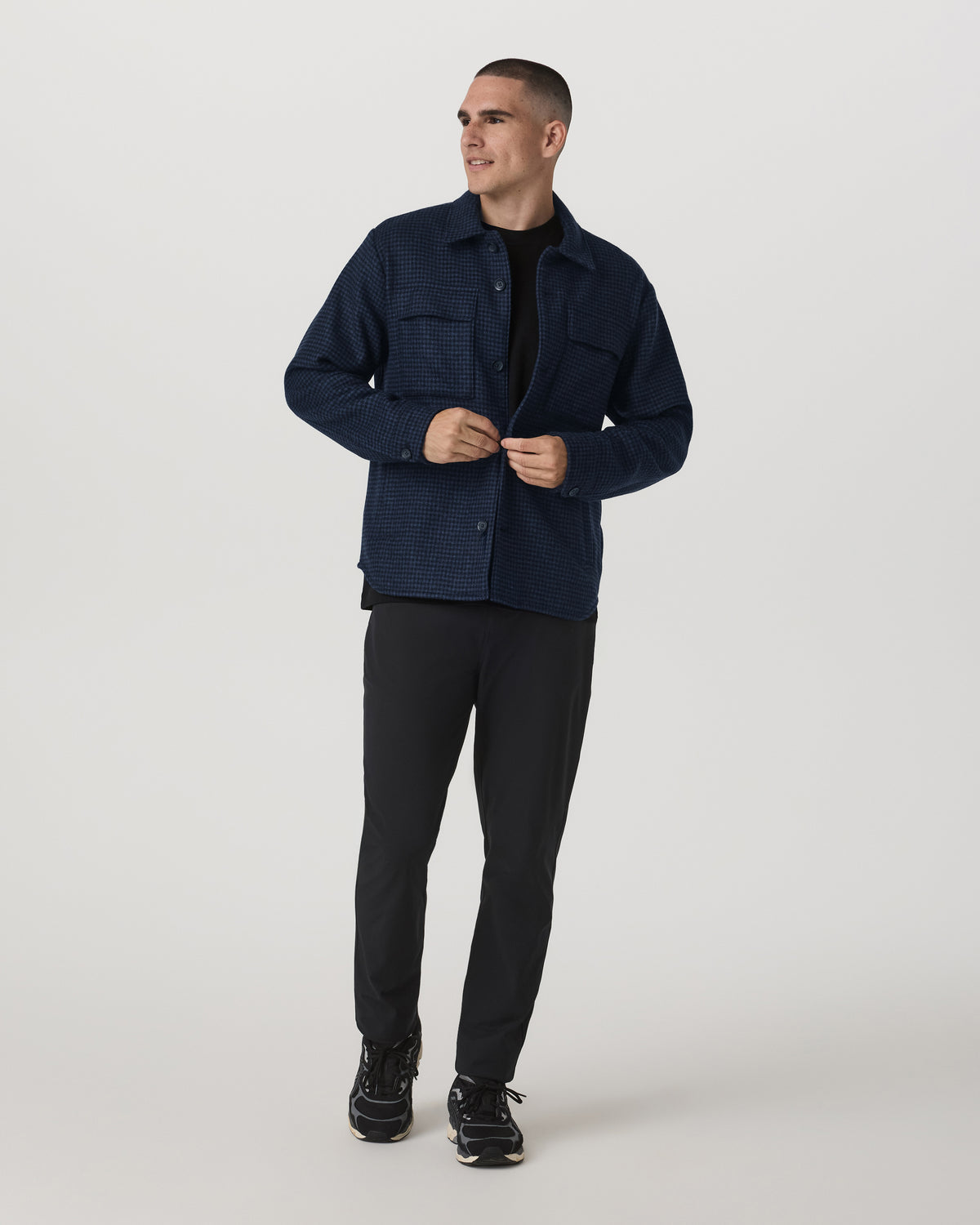 Men Vuori Ridge Natural Shirt Jacket Men's Navy Button-Up Jacket