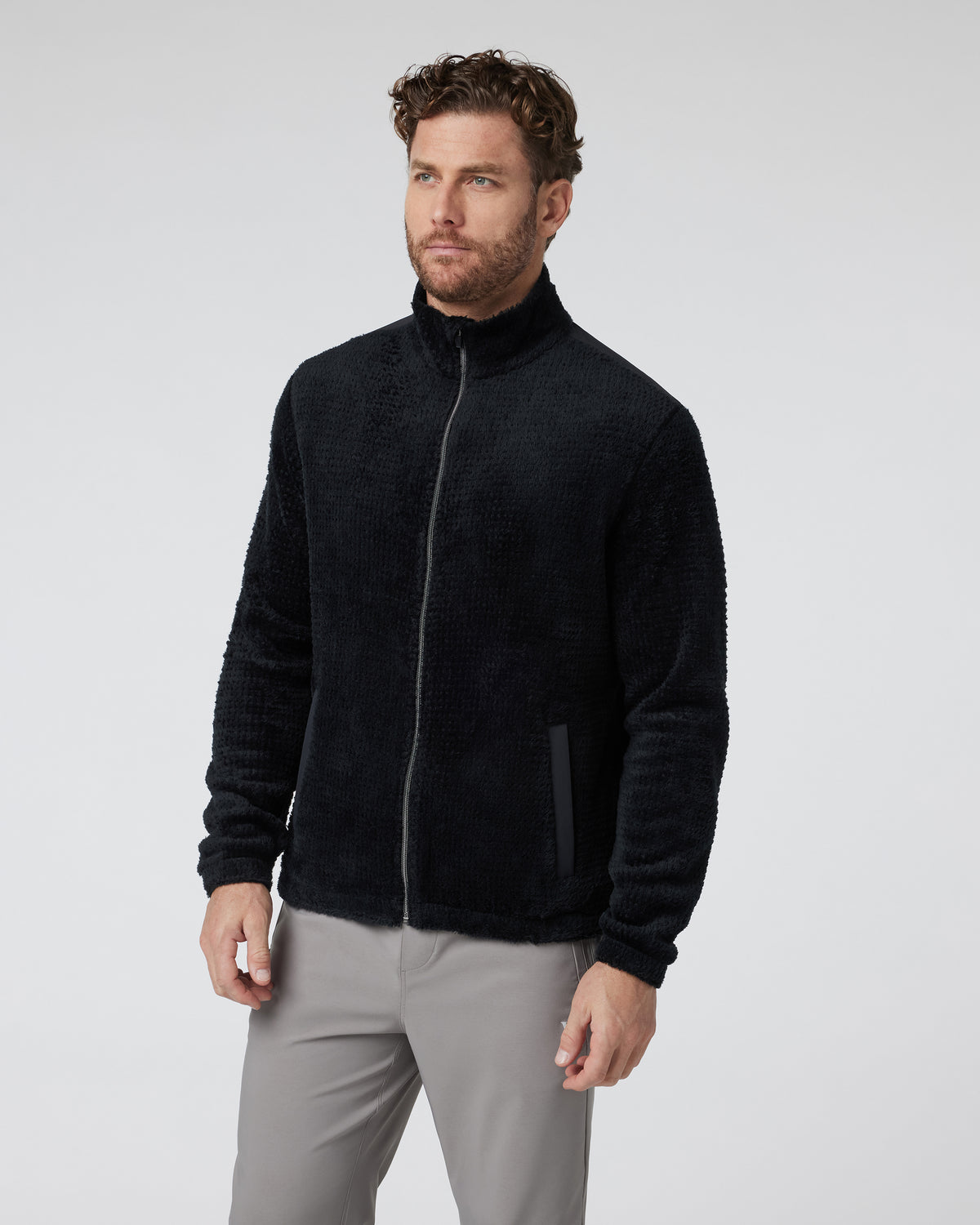 Men Vuori Fairfield Full Zip Jacket Men's Black Fleece Jacket