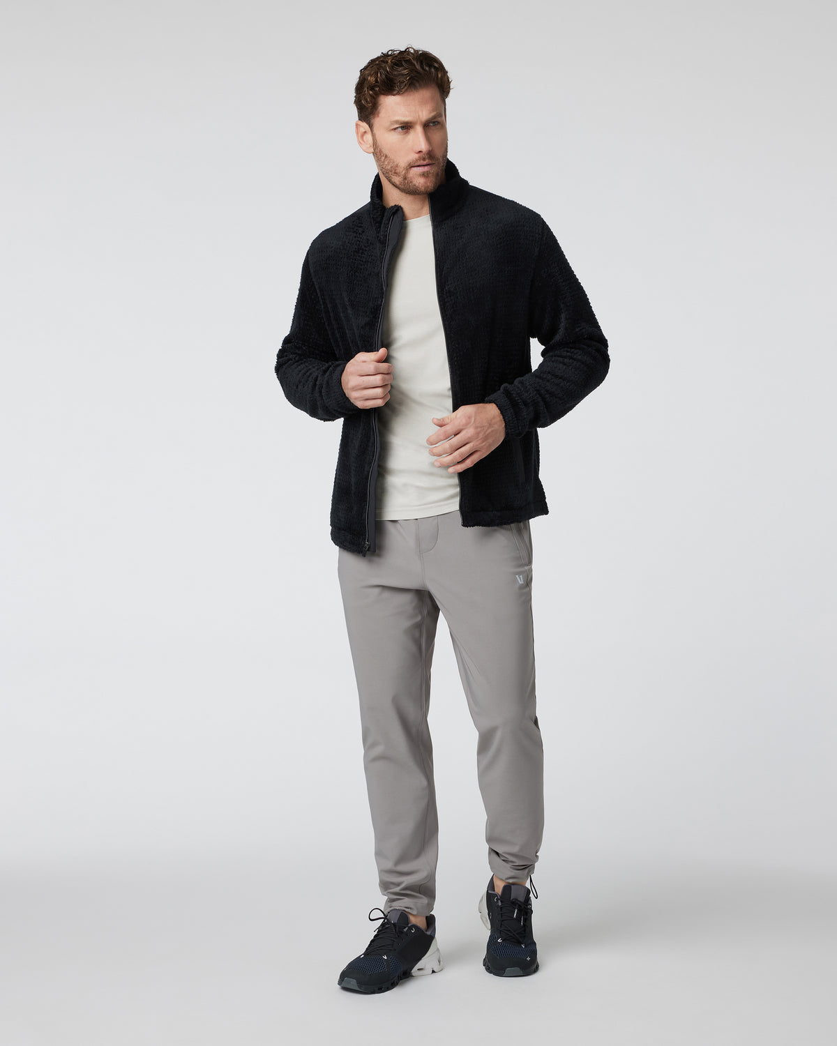 Men Vuori Fairfield Full Zip Jacket Men's Black Fleece Jacket