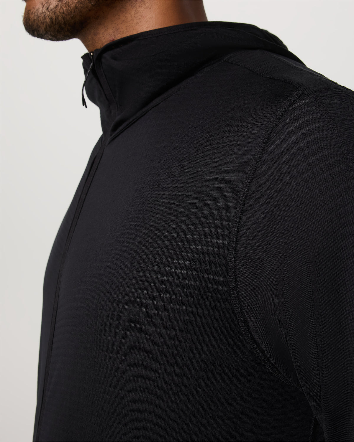 Men Vuori Powergrid Full Zip Jacket 2.0 Men's Black Fleece Jacket