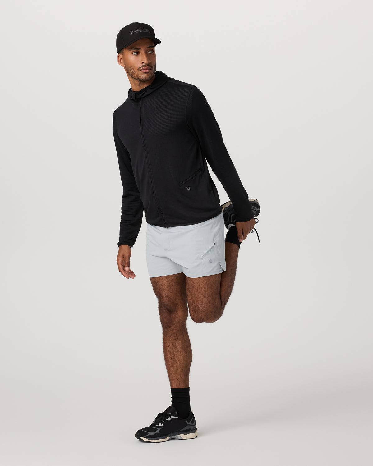 Men Vuori Powergrid Full Zip Jacket 2.0 Men's Black Fleece Jacket
