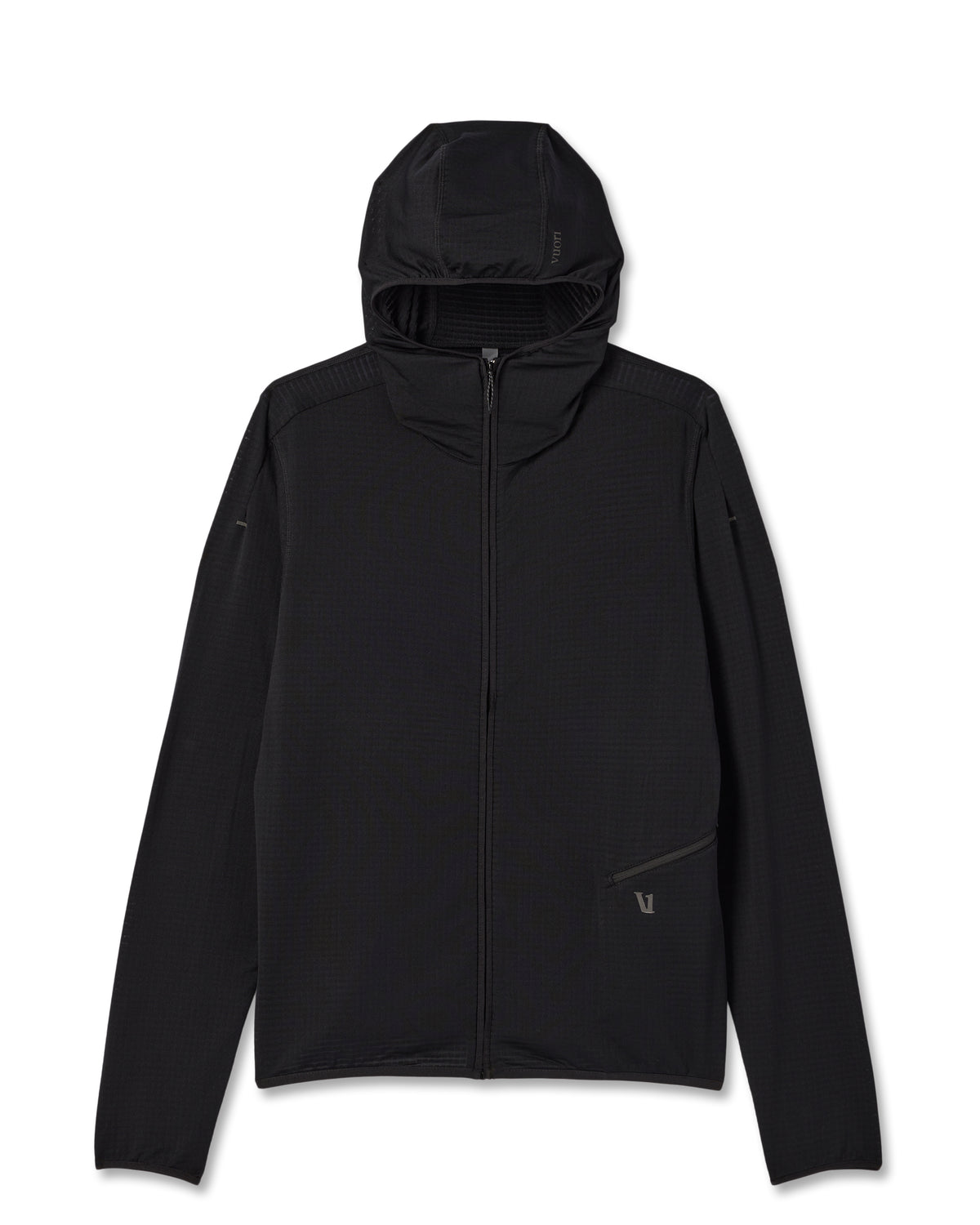 Men Vuori Powergrid Full Zip Jacket 2.0 Men's Black Fleece Jacket