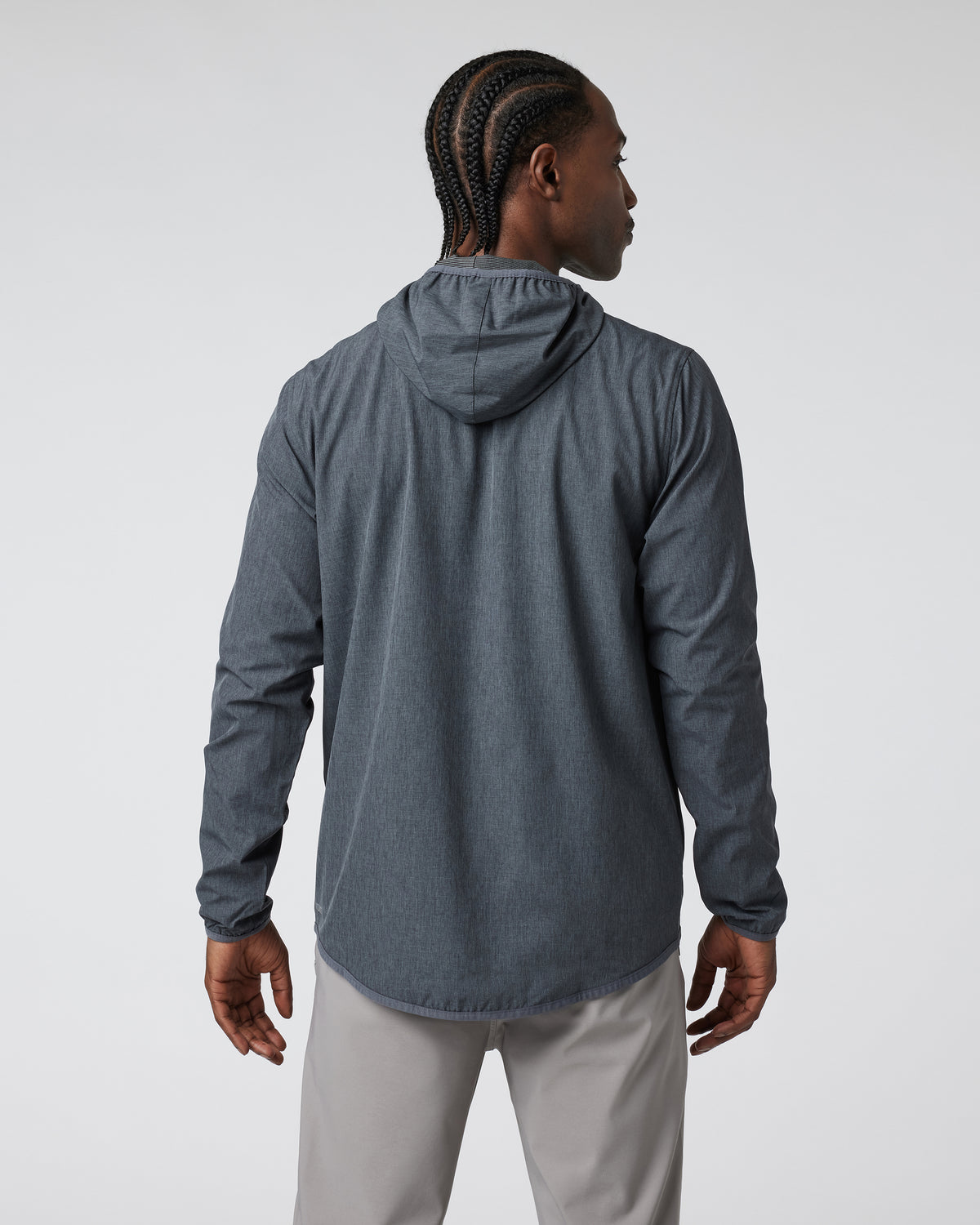 Men Vuori Outdoor Trainer Shell Dark Pewter Linen Texture