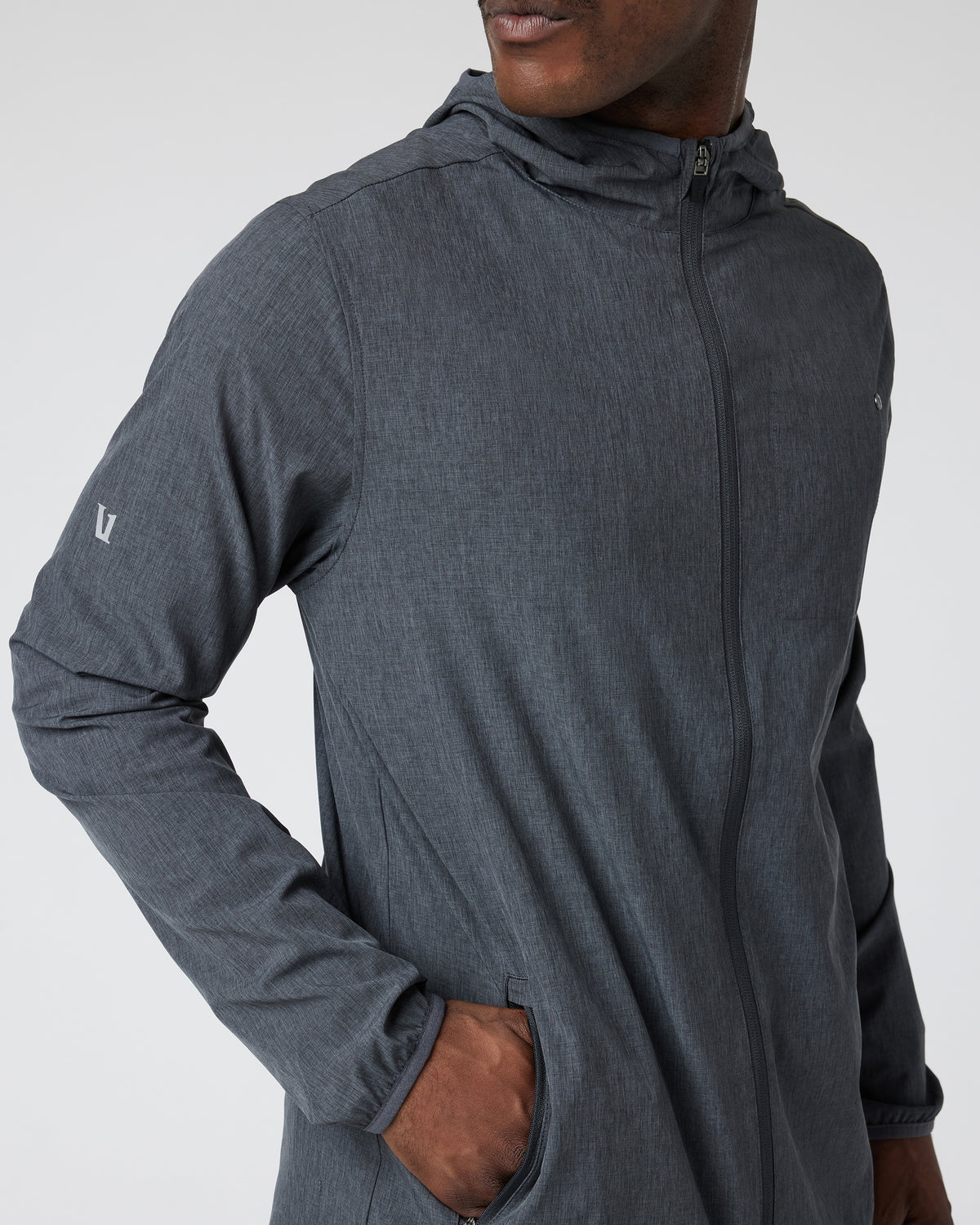 Men Vuori Outdoor Trainer Shell Dark Pewter Linen Texture