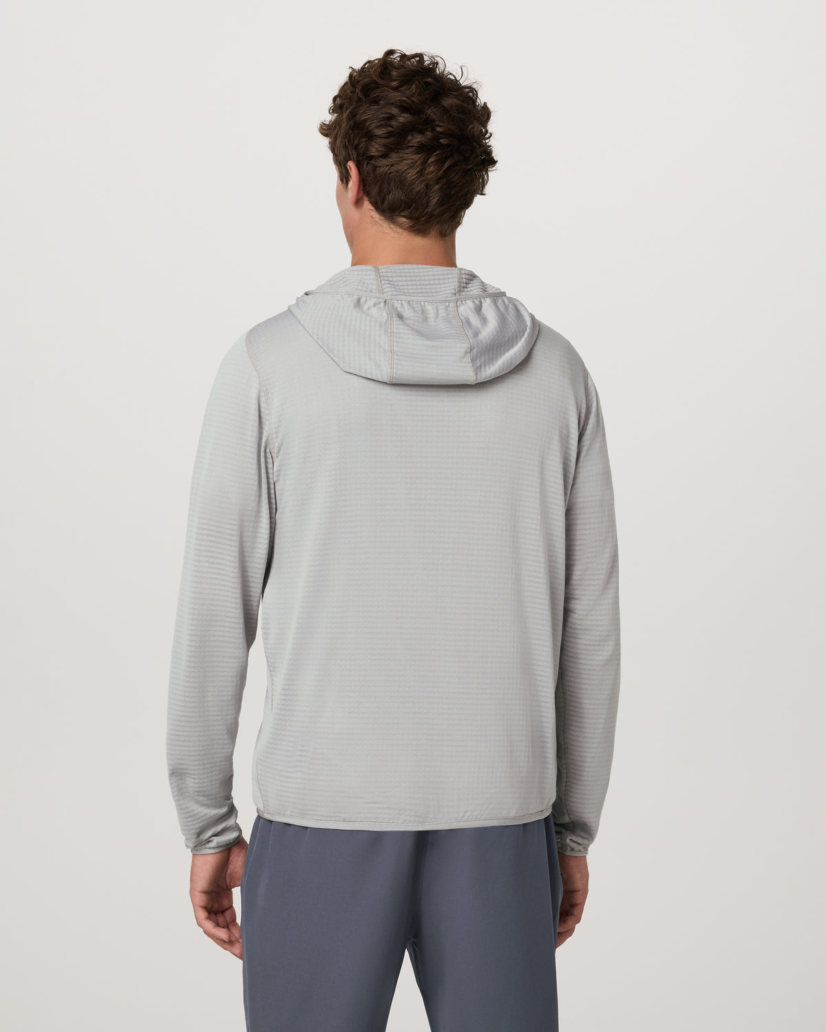 Men Vuori Powergrid Full Zip Jacket 2.0 Men's Sea Fog Fleece Jacket