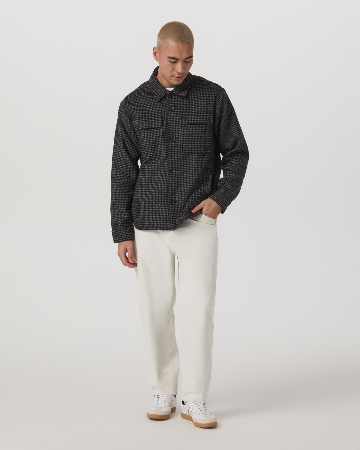 Men Vuori Ridge Natural Shirt Jacket Men's Grey Button-Up Jacket