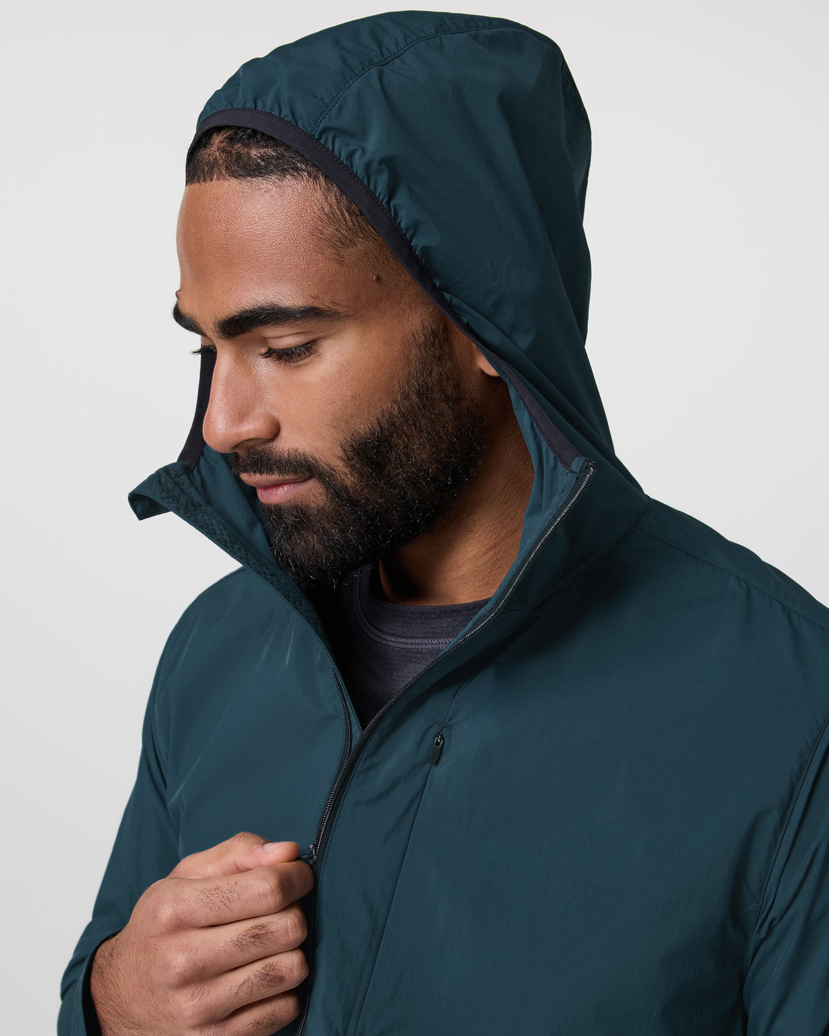 Men Vuori Ronan Packable Jacket Deep Sea French Terry Shirt