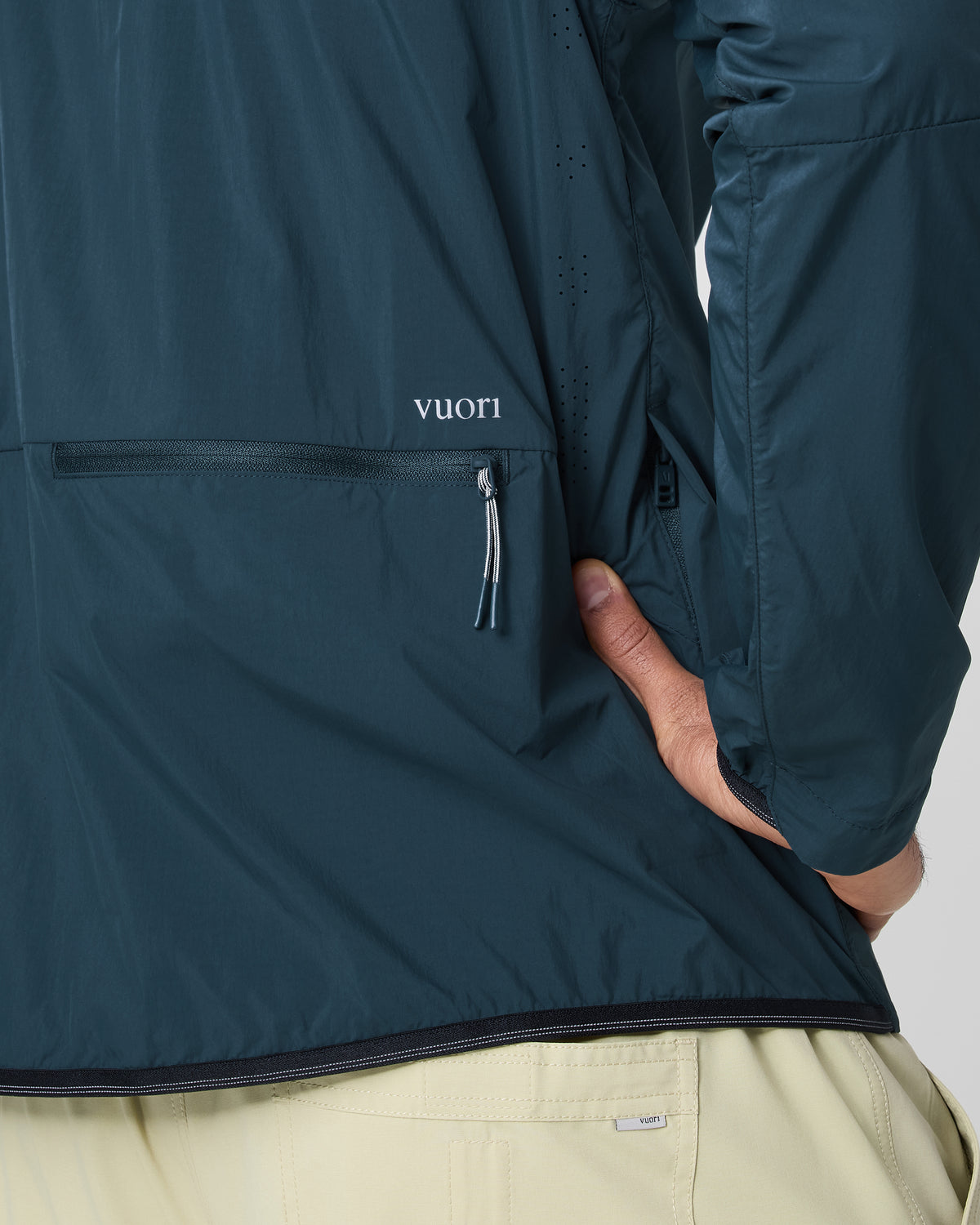 Men Vuori Ronan Packable Jacket Deep Sea French Terry Shirt