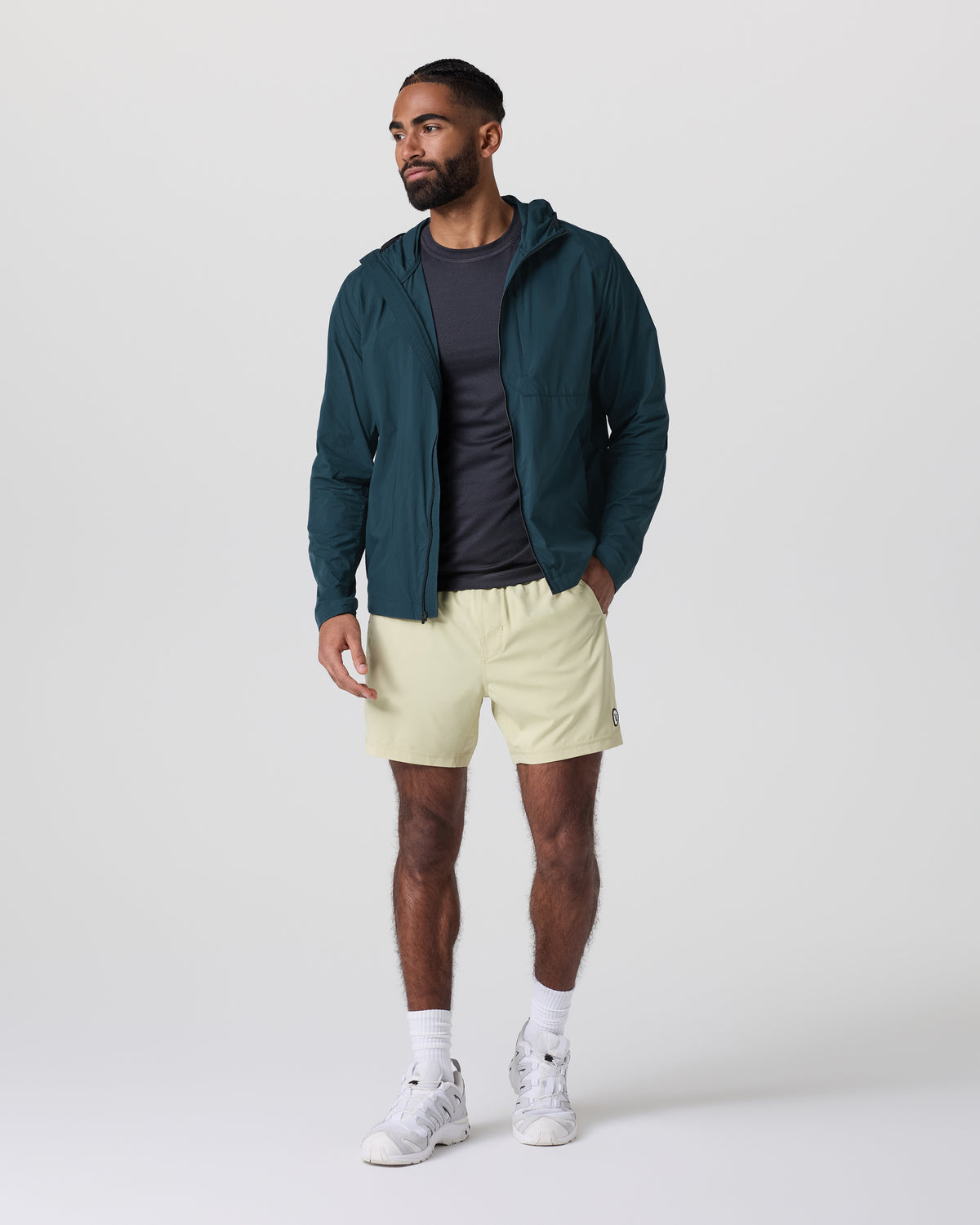 Men Vuori Ronan Packable Jacket Deep Sea French Terry Shirt