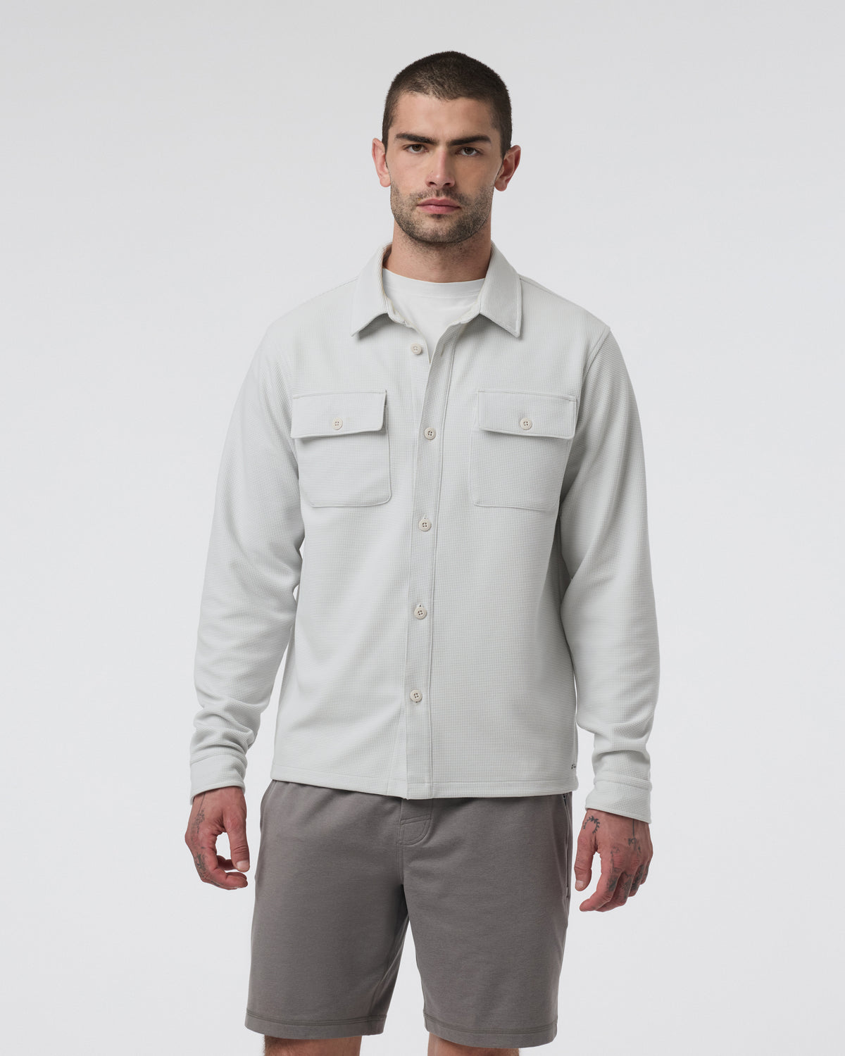 Men Vuori Waffle Shirt Jacket Salt