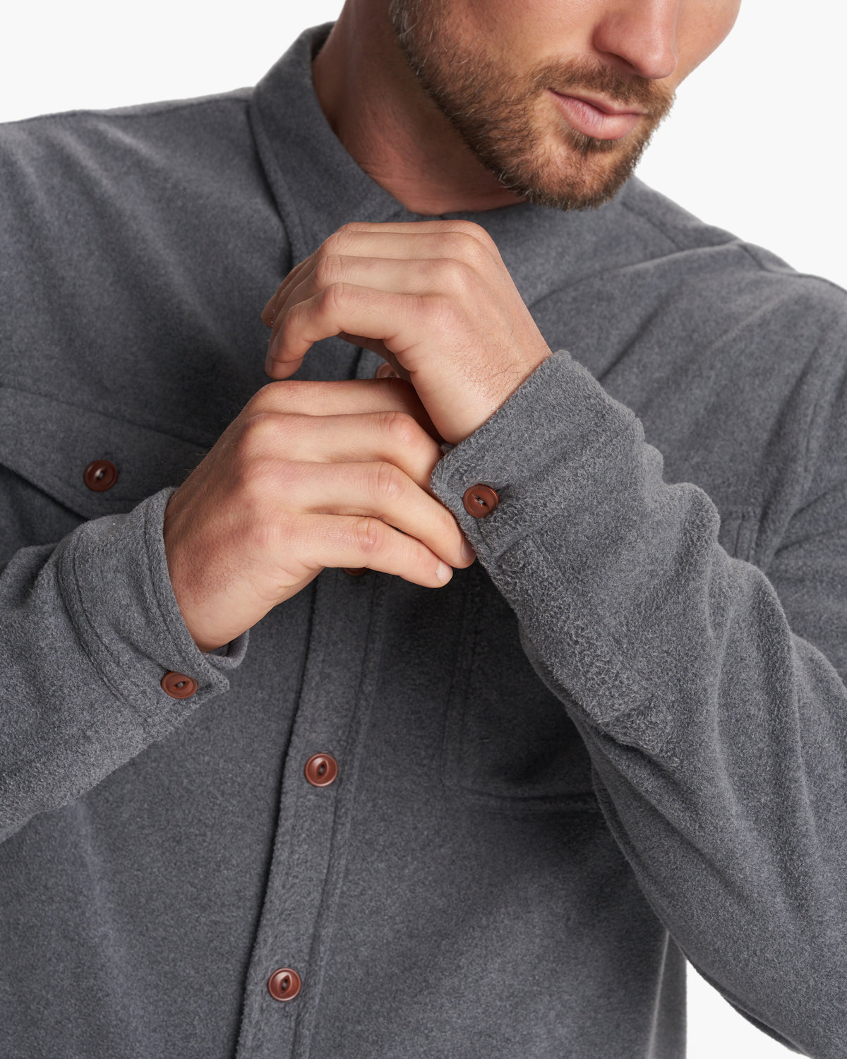 Men Vuori Aspen Shirt Jacket Men's Heather Grey Shirt Jacket