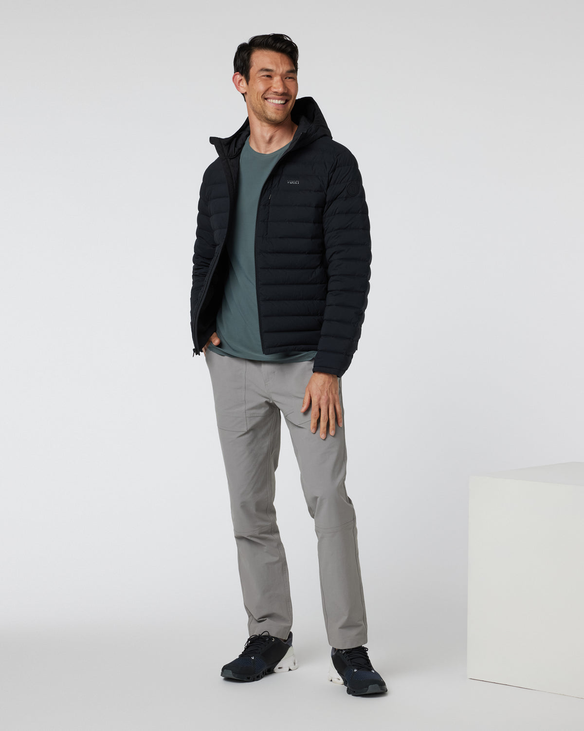 Men Vuori Steadfast Full Zip Hooded Jacket Black