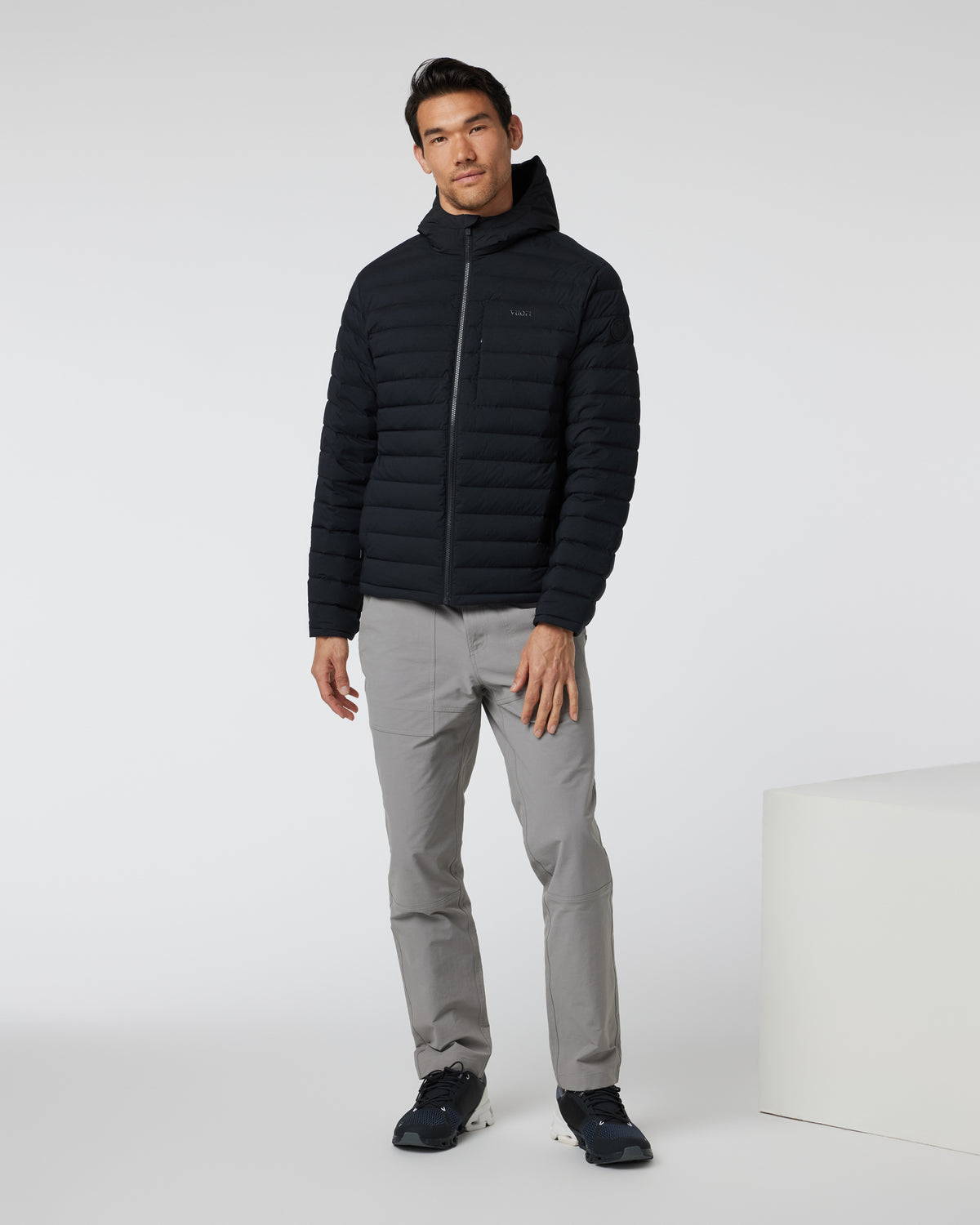 Men Vuori Steadfast Full Zip Hooded Jacket Black