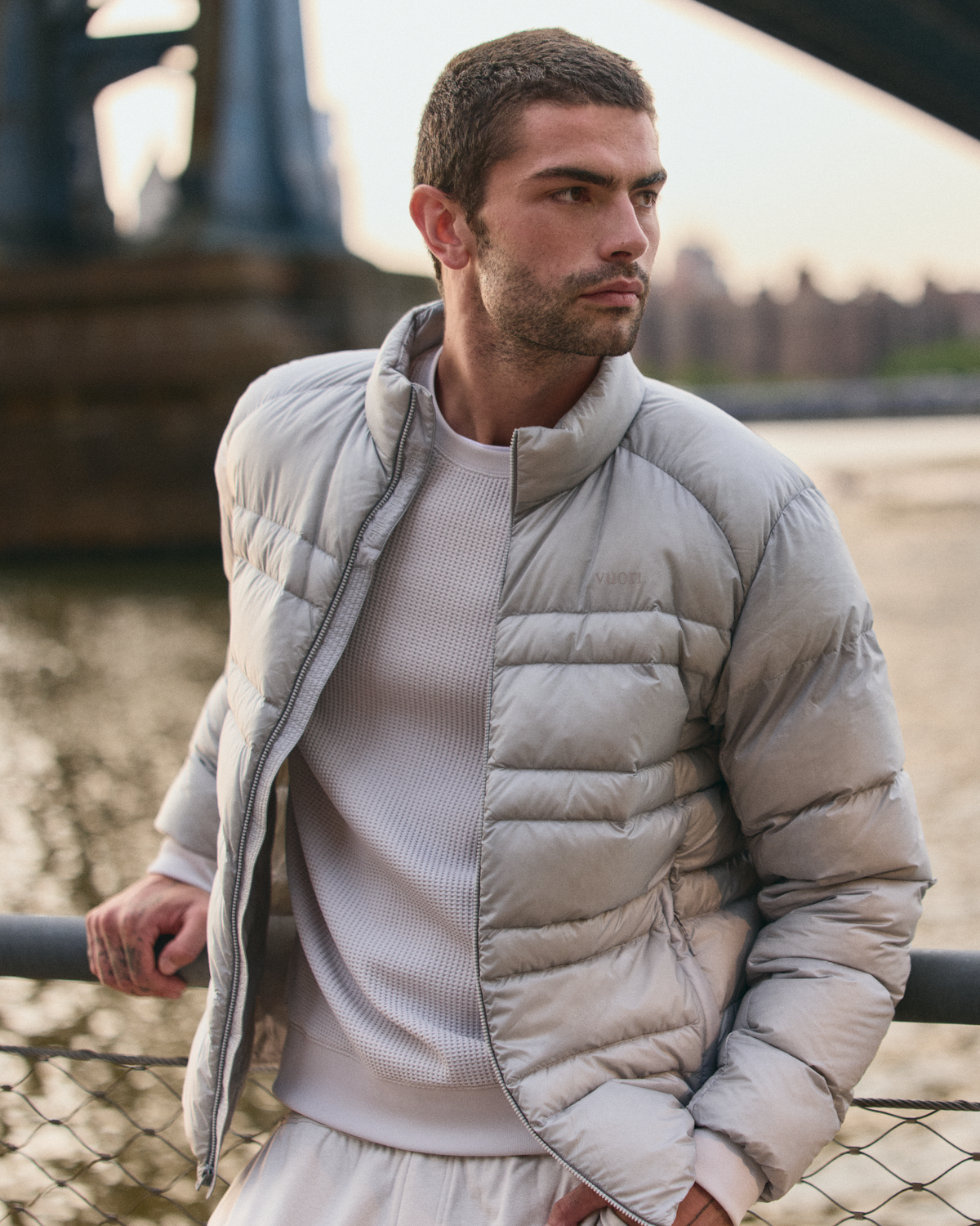 Men Vuori Coordinate Down Jacket Men's Sea Fog Ultra-Light Jacket