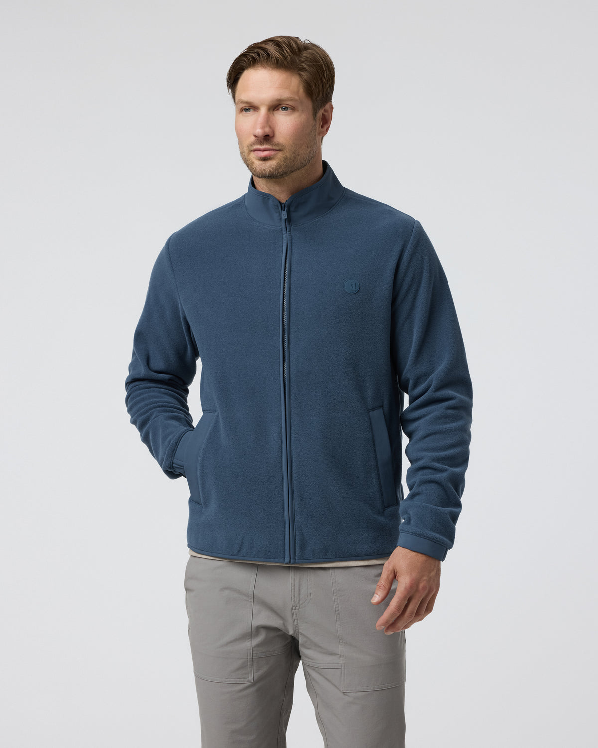Men Vuori Aspen Full Zip Jacket Pacific Fleece Jacket