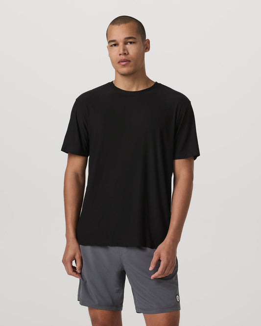 Men Vuori Short Sleeve Strato Tee - Relaxed Fit Men's Black Shirt