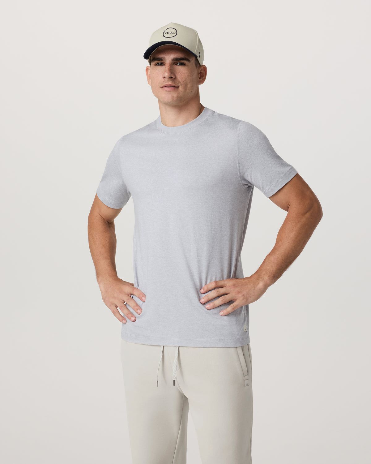 Men Vuori Short Sleeve Ponto Performance Tee Platinum Heather