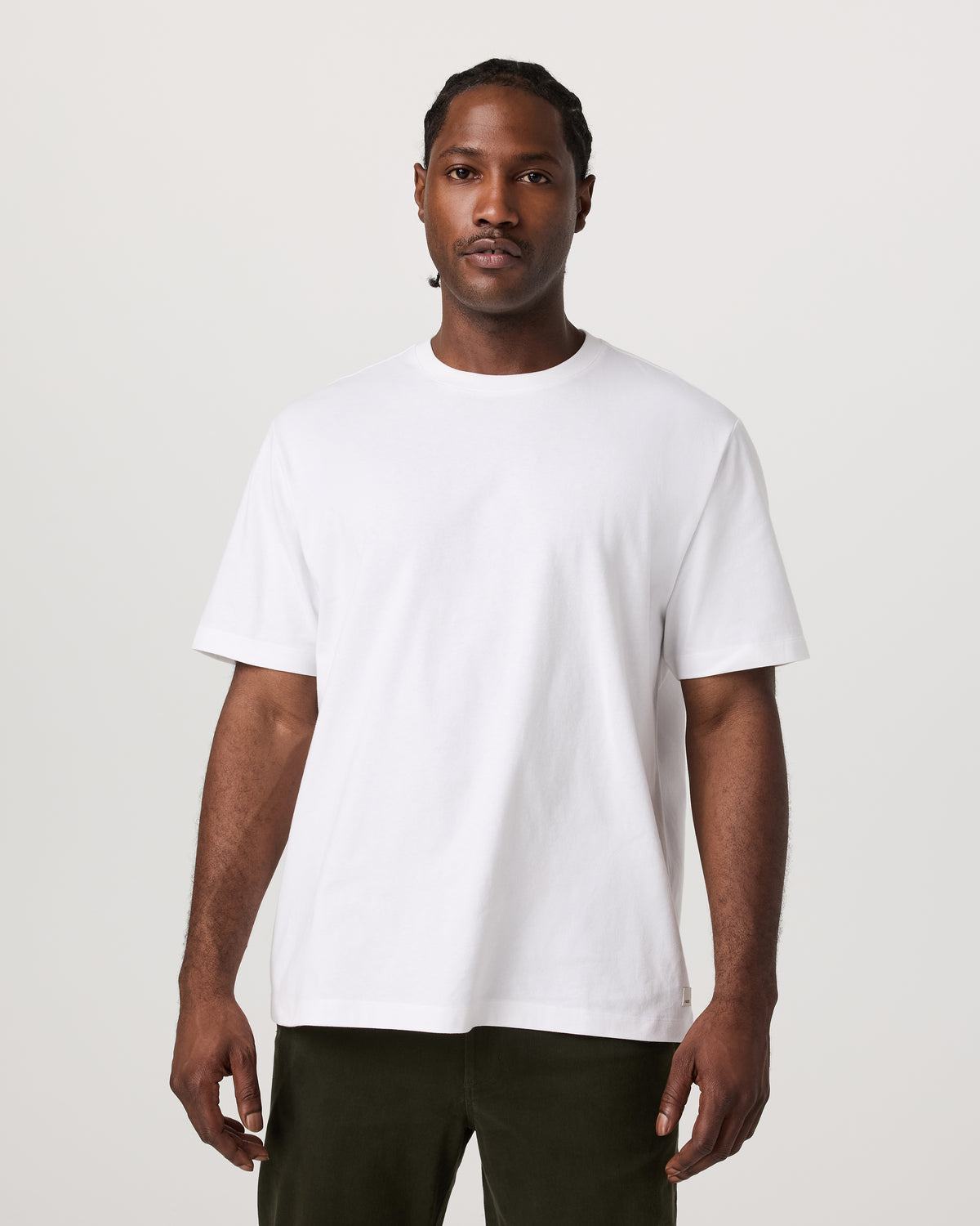 Men Vuori Short Sleeve Heavyweight Cotton Tee Men's White T-Shirt