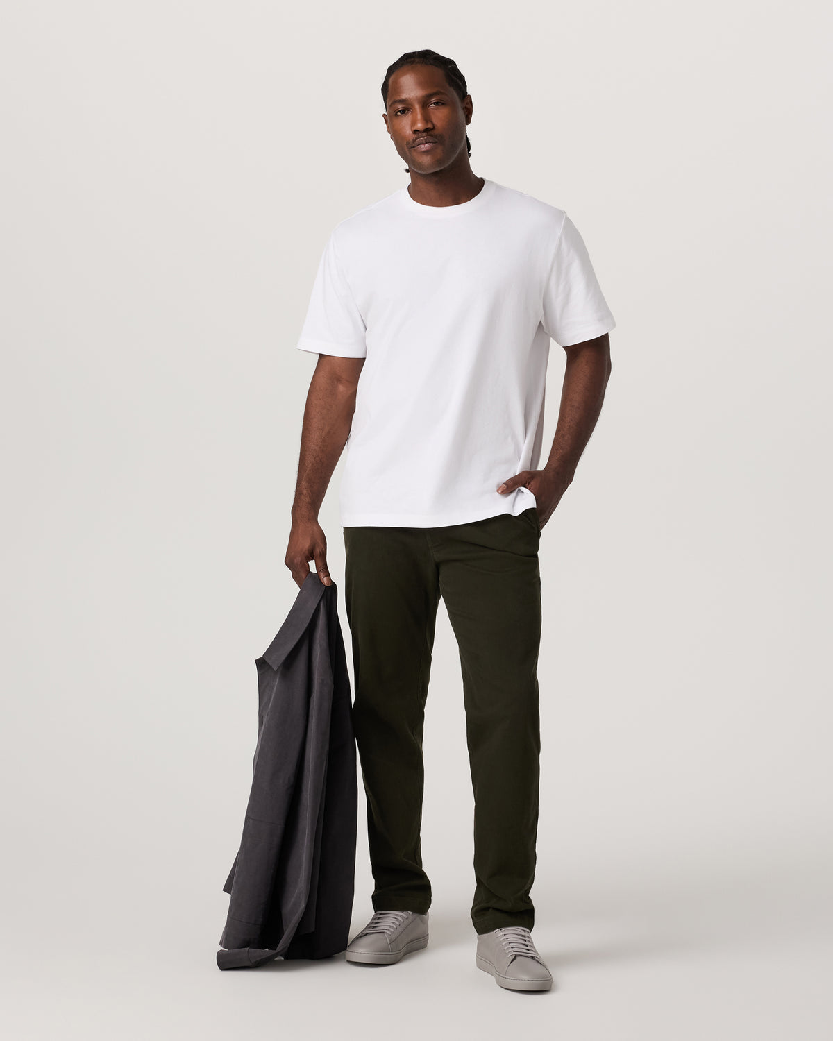Men Vuori Short Sleeve Heavyweight Cotton Tee Men's White T-Shirt