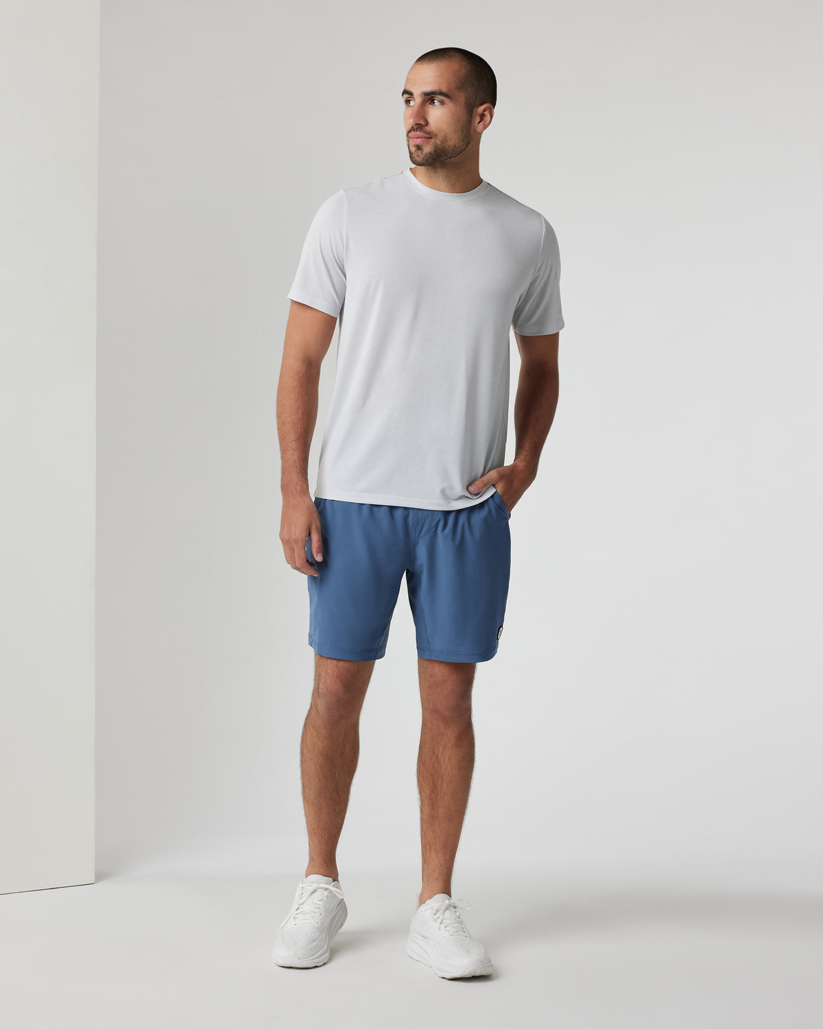 Men Vuori Current Tech Tee Men's Frost Grey Lightweight Shirt