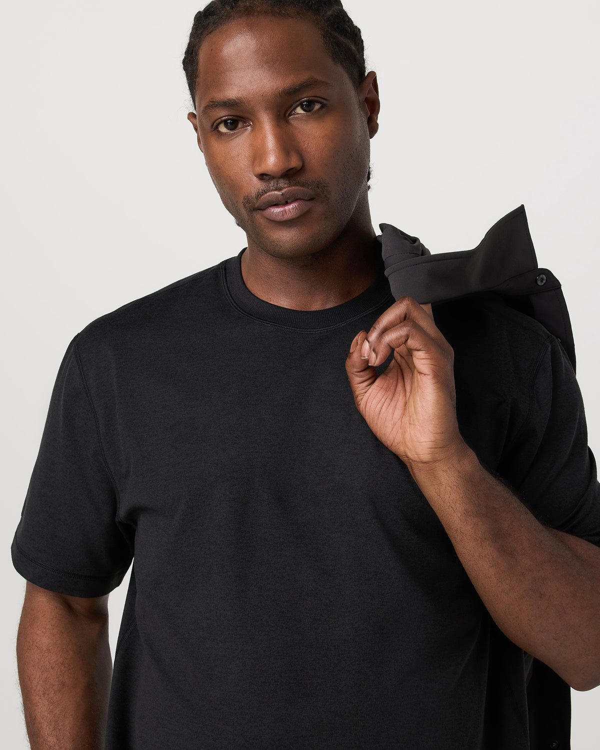 Men Vuori Men's Short Sleeve Ponto Tee - Relaxed Black Heather