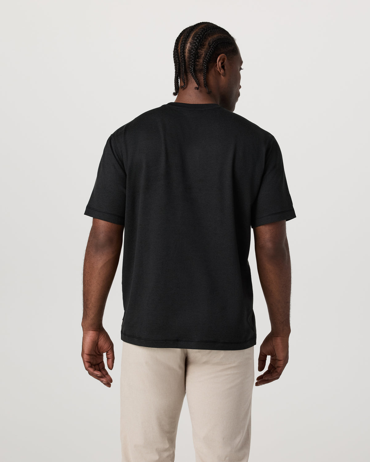 Men Vuori Men's Short Sleeve Ponto Tee - Relaxed Black Heather