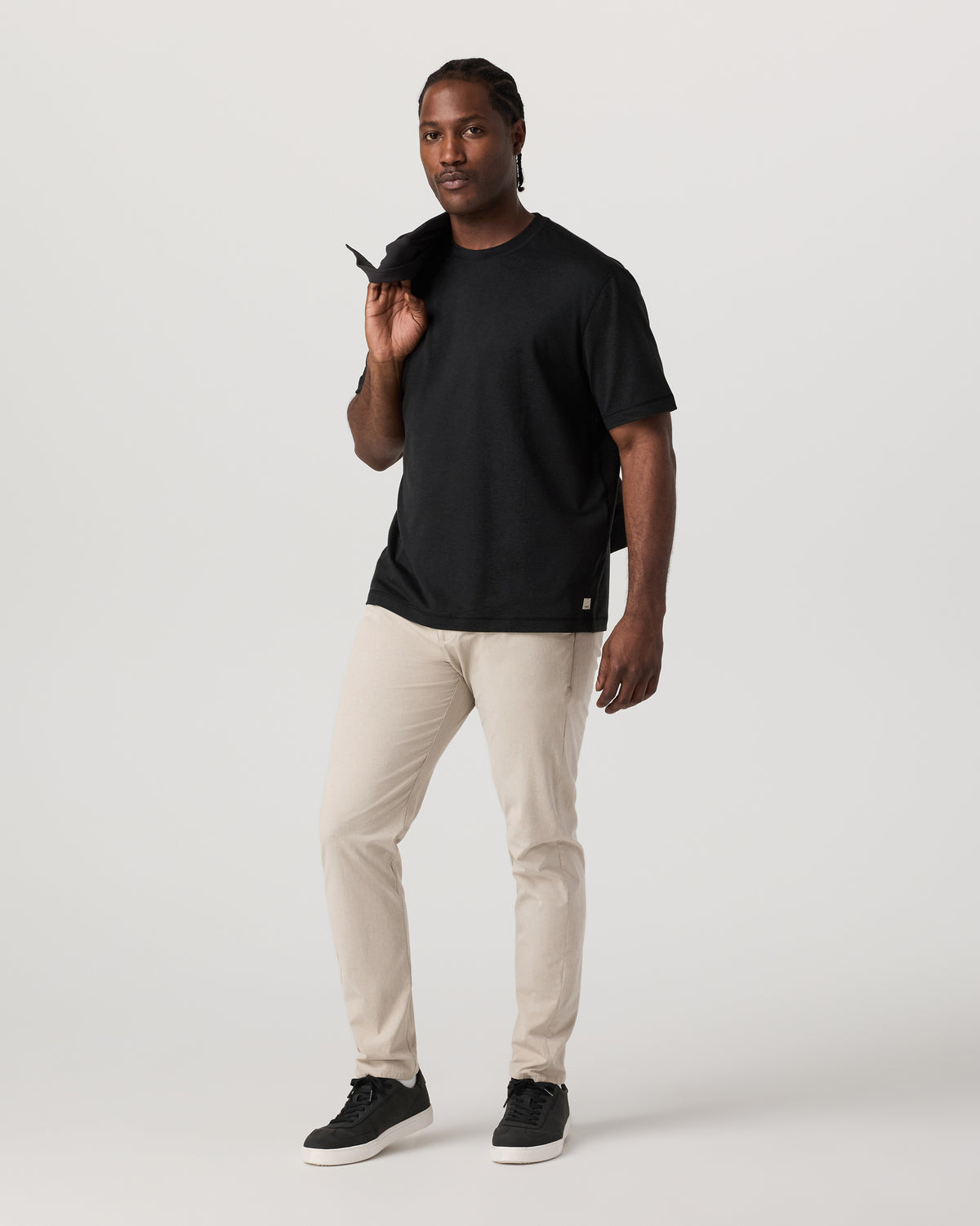 Men Vuori Men's Short Sleeve Ponto Tee - Relaxed Black Heather
