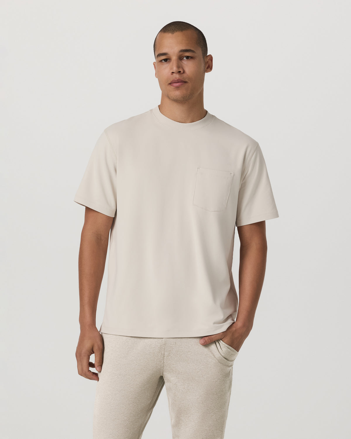 Men Vuori Men's Short Sleeve Ponto Pocket Tee - Relaxed Fit Bone
