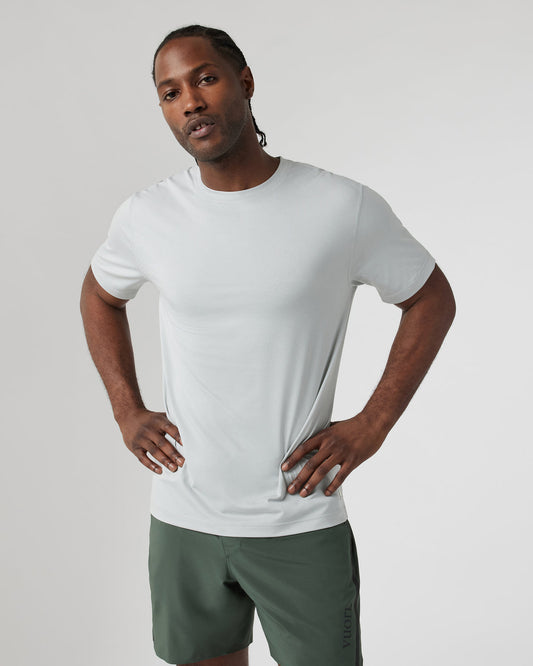 Men Vuori Tradewind Performance Tee 2.0 Sky Grey Heather