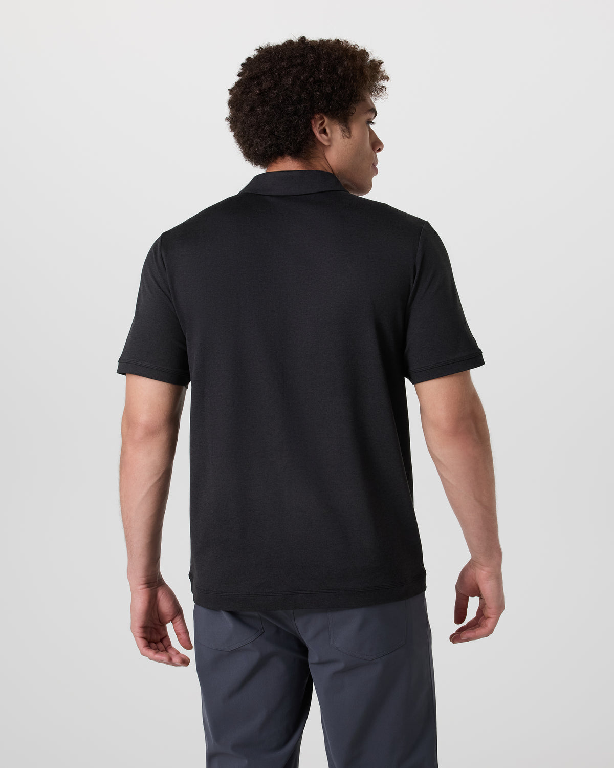 Men Vuori Short Sleeve Ponto Performance Polo Black Heather