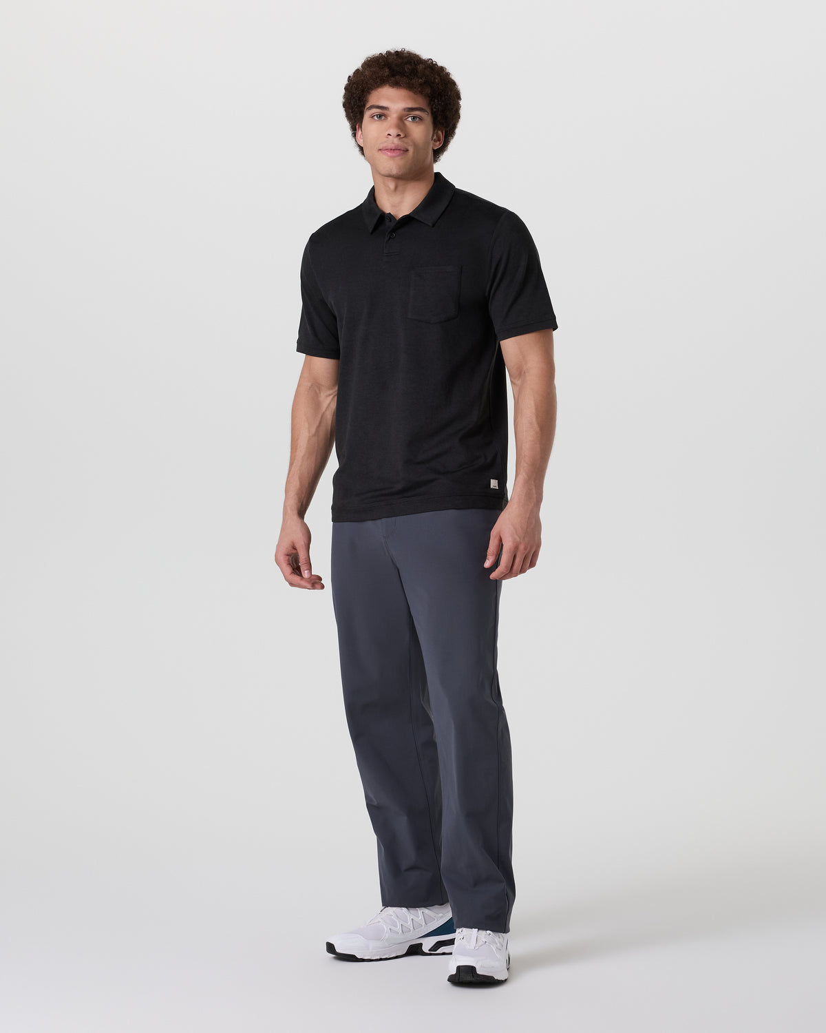 Men Vuori Short Sleeve Ponto Performance Polo Black Heather