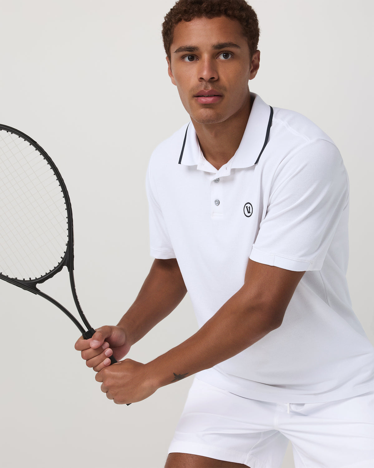 Men Vuori Short Sleeve Gamepoint Polo 2.0 Men's White Polo Shirt