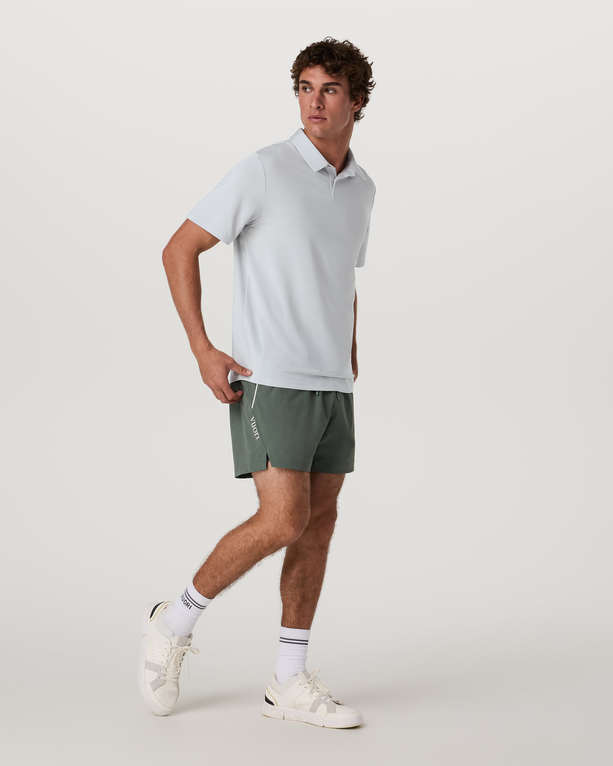 Men Vuori Short Sleeve Viewpoint Polo 2.0 Men's Sky Grey Shirt