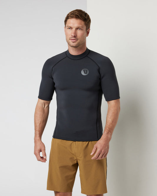 Men Vuori Short Sleeve Yulex Wetsuit Top Washed Black